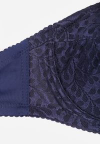 Renee - Granatowy Koronkowy Biustonosz z Regulowanymi Ramiączkami i Usztywnionymi Miseczkami Vikiitole. Kolor: niebieski. Materiał: koronka #5