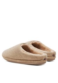 TOMMY HILFIGER - Tommy Hilfiger Kapcie Th Embroidered Basics Slipper FW0FW08135 Beżowy. Kolor: beżowy. Materiał: materiał