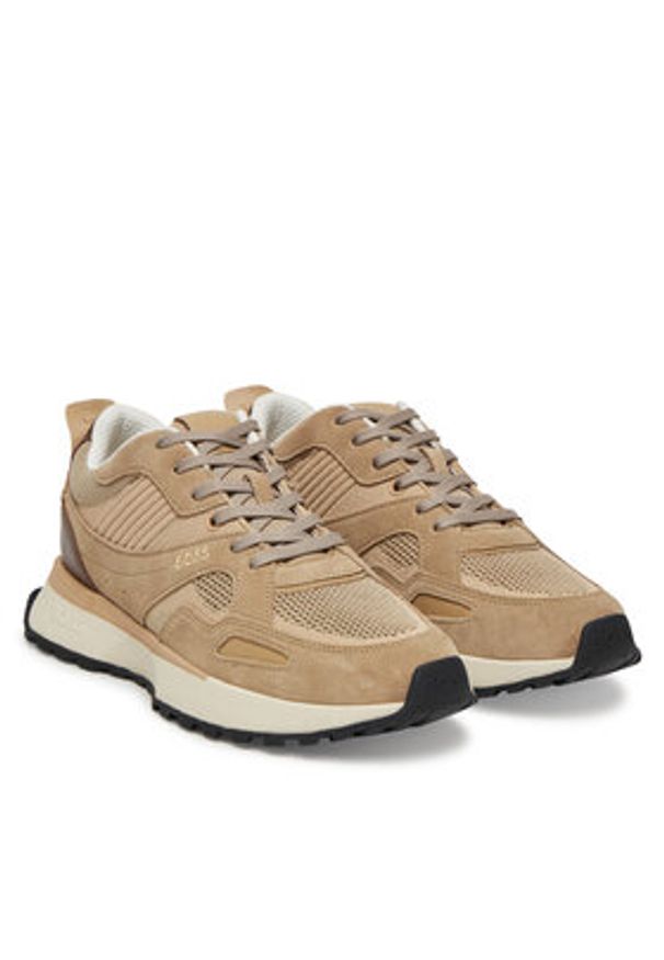 BOSS Sneakersy Jonah 50542119 Beżowy. Kolor: beżowy. Materiał: zamsz, skóra