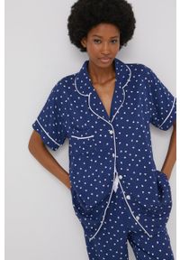 Answear Lab piżama damska. Kolor: niebieski. Materiał: tkanina. Długość: krótkie #7