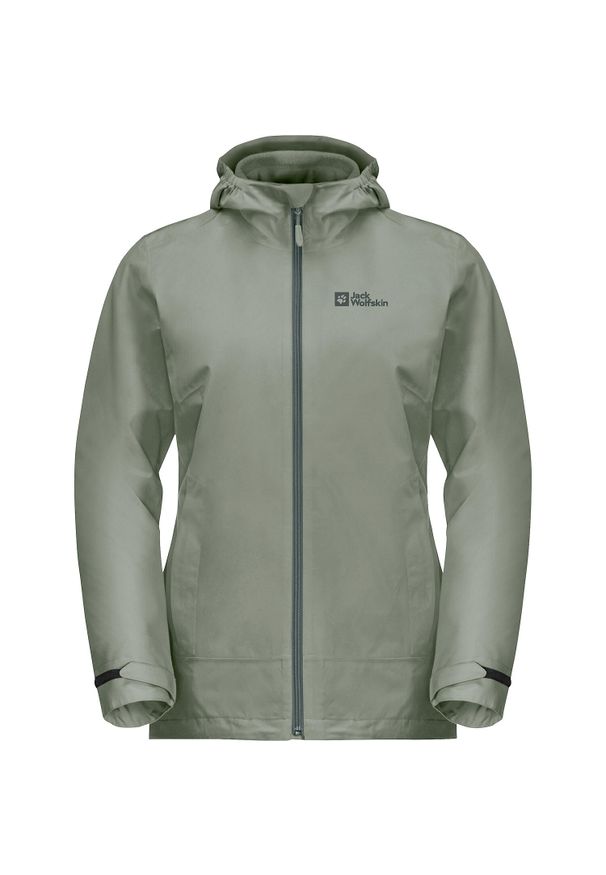 Kurtka uniwersalna damska Jack Wolfskin 11156214137. Typ kołnierza: kaptur. Kolor: zielony. Materiał: syntetyk. Styl: klasyczny