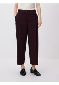Reserved - Spodnie balloon - bordowy. Kolor: czerwony. Materiał: tkanina, wiskoza #1