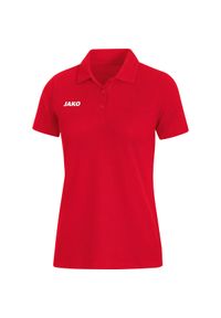 Damska koszulka polo Jako Base. Okazja: na co dzień. Typ kołnierza: polo. Kolor: czerwony. Styl: elegancki, casual #1