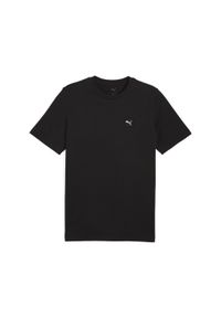 Puma - Męska koszulka Essentials Elevated PUMA Black. Kolor: czarny. Wzór: aplikacja, haft