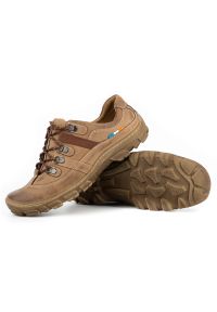 Olivier Skórzane buty trekkingowe męskie 213GT brązowe beżowy. Okazja: na spacer, na co dzień. Kolor: beżowy. Materiał: skóra. Sport: turystyka piesza #7