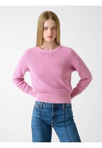 Guess Jeans Sweter W6RR20 Z3HM1 Różowy Classic Fit. Kolor: różowy. Materiał: bawełna #1