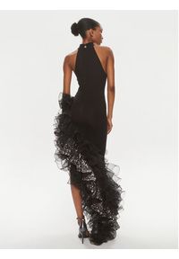 ROTATE Sukienka wieczorowa 112202100 Czarny Slim Fit. Kolor: czarny. Materiał: syntetyk. Styl: wizytowy