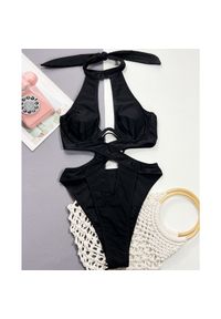 Intica - Strój kąpielowy z wycięciami na plażę i basen Majram. Kolor: czarny. Materiał: materiał #1