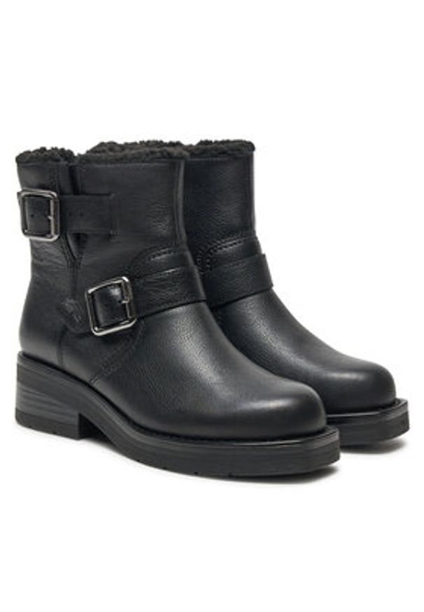 Clarks Botki Rebelle Buckle 26178891 Czarny. Kolor: czarny. Materiał: skóra