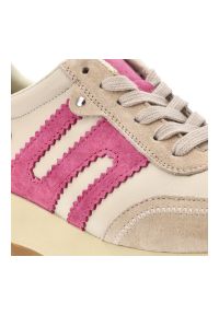 Beżowe Sneakersy Filippo Sportowe Obuwie Damskie. Kolor: beżowy. Materiał: zamsz, materiał #3