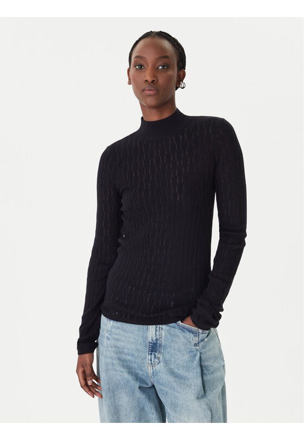 Patrizia Pepe Sweter 8K0368/K307-K103 Czarny Regular Fit. Kolor: czarny. Materiał: syntetyk