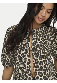 only - ONLY Bluzka Jenna 15368592 Beżowy ciemny Regular Fit. Kolor: beżowy. Materiał: bawełna #6