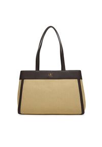 Calvin Klein Torebka Ck Canvas Medium Tote LV04F3503G Beżowy. Kolor: beżowy #2