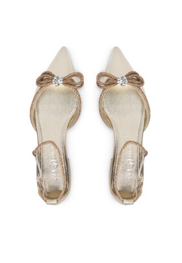 Eva Minge Baleriny COMO-V1381-813-1 Złoty. Kolor: złoty. Materiał: skóra