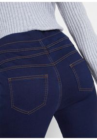 bonprix - Jegginsy z wysoką talią z wygodnym paskiem, z elastycznego, termoaktywnego materiału. Kolor: niebieski #2