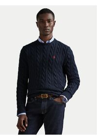 Polo Ralph Lauren Sweter 710775885001 Granatowy Regular Fit. Typ kołnierza: polo. Kolor: niebieski. Materiał: bawełna #1