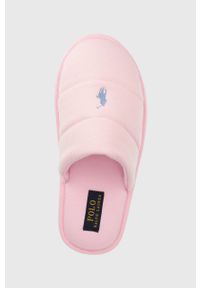 Polo Ralph Lauren kapcie KELCIE RF103596 kolor różowy. Nosek buta: okrągły. Kolor: różowy #4