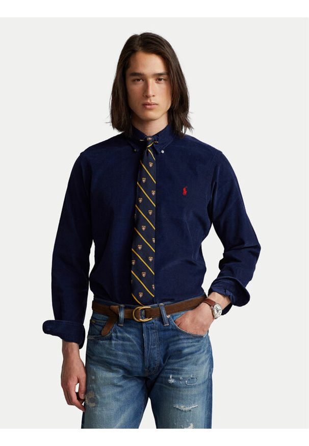 Polo Ralph Lauren Koszula 710818761011 Granatowy Slim Fit. Typ kołnierza: polo. Kolor: niebieski. Materiał: bawełna