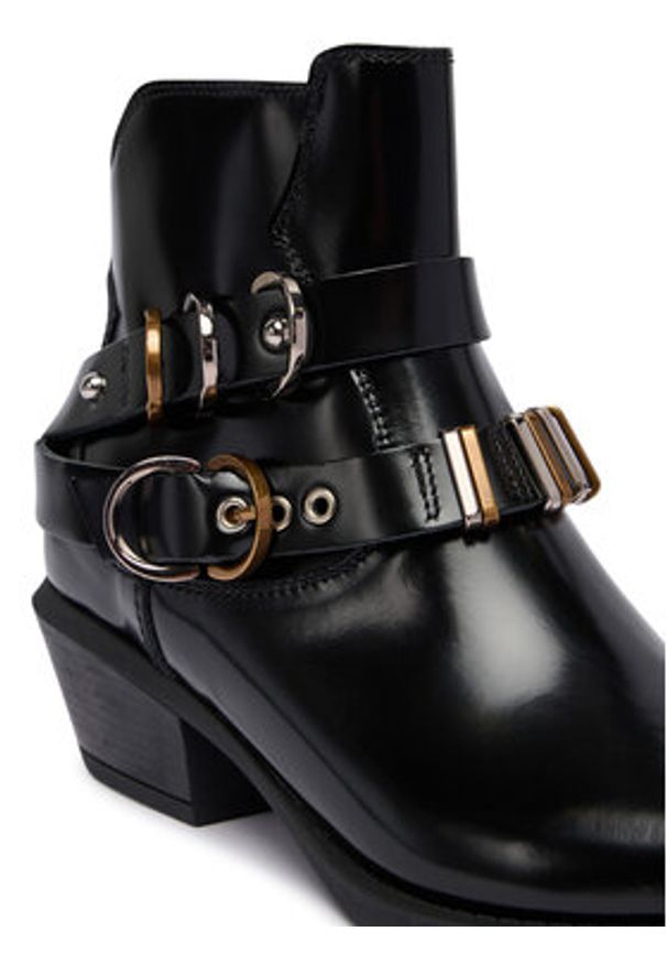 Pinko - PINKO Botki Ankle Boot Box Calf SD0343 P114 Z99 Czarny. Kolor: czarny. Materiał: lakier, skóra