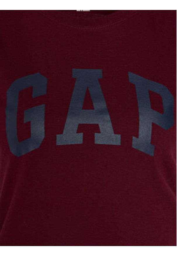 GAP - Gap T-Shirt 268820-61 Bordowy Regular Fit. Kolor: czerwony. Materiał: bawełna