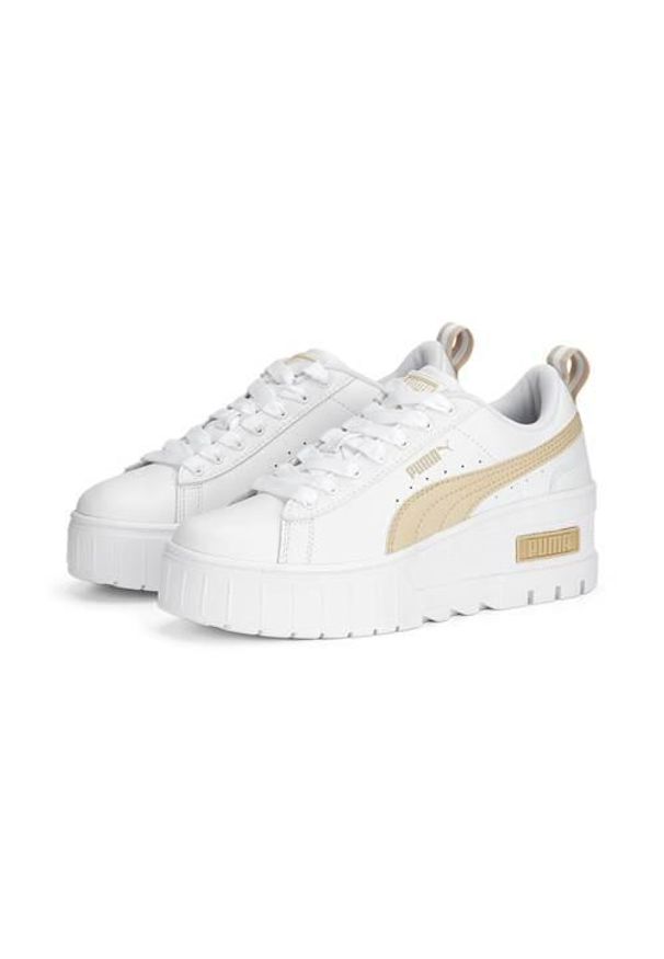 Buty do chodzenia damskie Puma Mayze Wedge. Zapięcie: sznurówki. Kolor: biały, wielokolorowy. Materiał: materiał, syntetyk. Szerokość cholewki: normalna. Sport: turystyka piesza