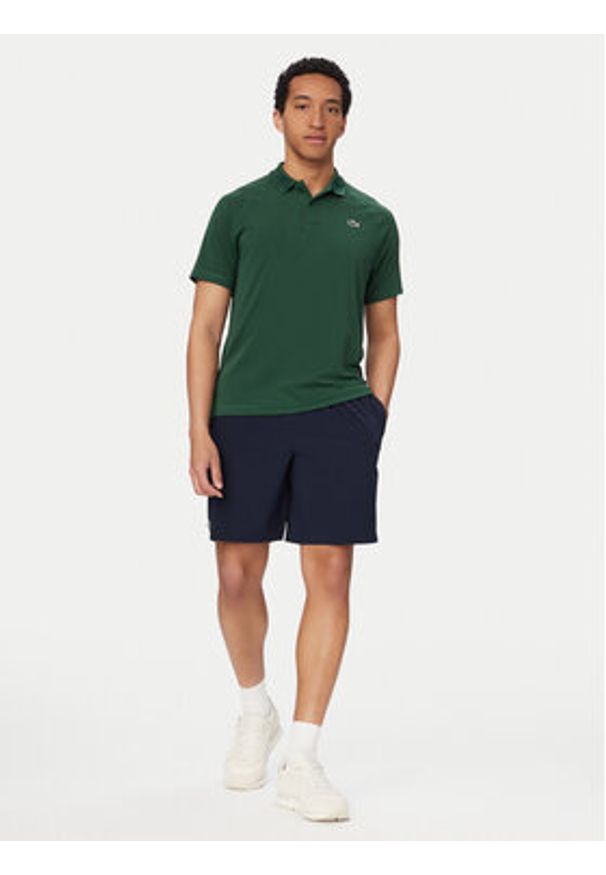 Lacoste Polo DH0159 Zielony Regular Fit. Typ kołnierza: polo. Kolor: zielony. Materiał: syntetyk