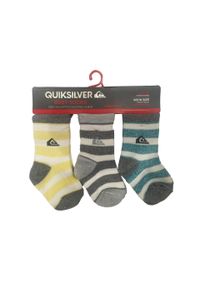 Zestaw 3 skarpetek niemowlęcych Quiksilver Inside Basic 7B502T, 0-6 miesięcy. Kolor: szary, niebieski, wielokolorowy. Wzór: prążki #1