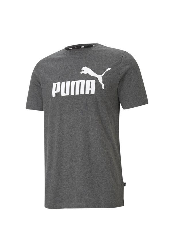 Puma - Męska melanżowa koszulka Essentials PUMA Black. Kolor: czarny, wielokolorowy, biały. Wzór: melanż