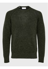 Selected Homme Sweter Rai 16086699 Zielony Regular Fit. Kolor: zielony. Materiał: syntetyk