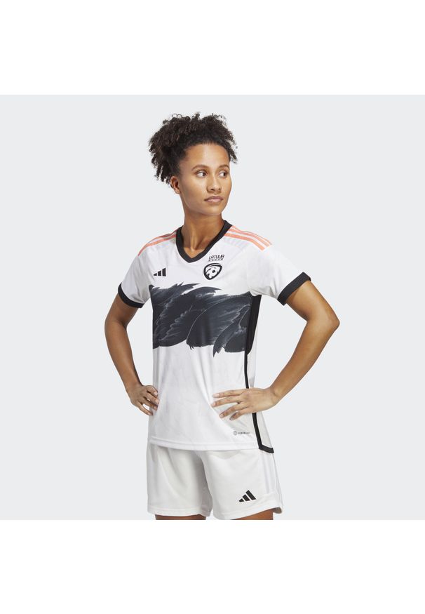 Adidas - Latvia Women's Team 23 Away Jersey. Kolor: biały. Materiał: jersey