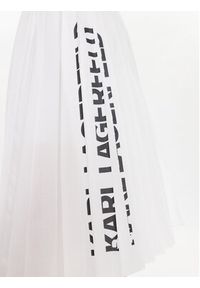 Karl Lagerfeld - KARL LAGERFELD Spódnica plisowana 225W1201 Biały Regular Fit. Kolor: biały. Materiał: syntetyk