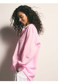 Reserved - Bawełniana koszula - pastelowy róż. Kolor: różowy. Materiał: bawełna. Wzór: gładki #1