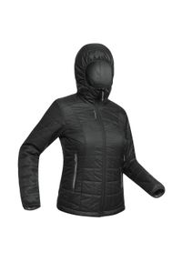 KIPSTA - Kurtka piłkarska damska Kipsta Fcoat 100. Kolekcja: plus size. Kolor: czarny. Materiał: materiał, poliester, tkanina, poliamid, syntetyk. Wzór: haft. Sport: piłka nożna