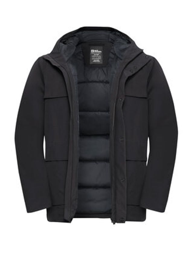 Jack Wolfskin Kurtka zimowa Brandenburger A65047 Czarny Regular Fit. Kolor: czarny. Materiał: syntetyk. Sezon: zima