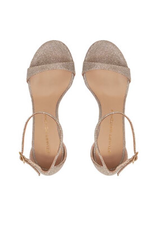 Stuart Weitzman Sandały Nudist II Sandal SJ998 Złoty. Kolor: złoty. Materiał: materiał