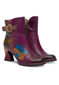 Laura Vita Botki Eleao 02 Fioletowy. Kolor: fioletowy. Materiał: skóra #4