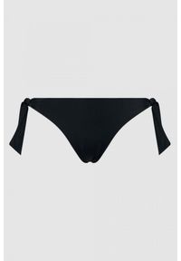 Emporio Armani - EMPORIO ARMANI Czarne wiązane bikini ze srebrnym logo, Rozmiar XS. Kolor: czarny. Materiał: poliamid