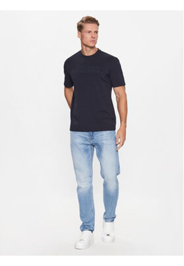Guess T-Shirt Z2YI11 J1314 Granatowy Regular Fit. Kolor: niebieski. Materiał: bawełna