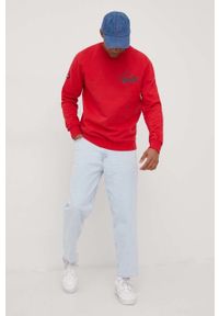 Superdry bluza bawełniana męska kolor czerwony z nadrukiem. Okazja: na co dzień. Kolor: czerwony. Materiał: bawełna. Wzór: nadruk. Styl: casual