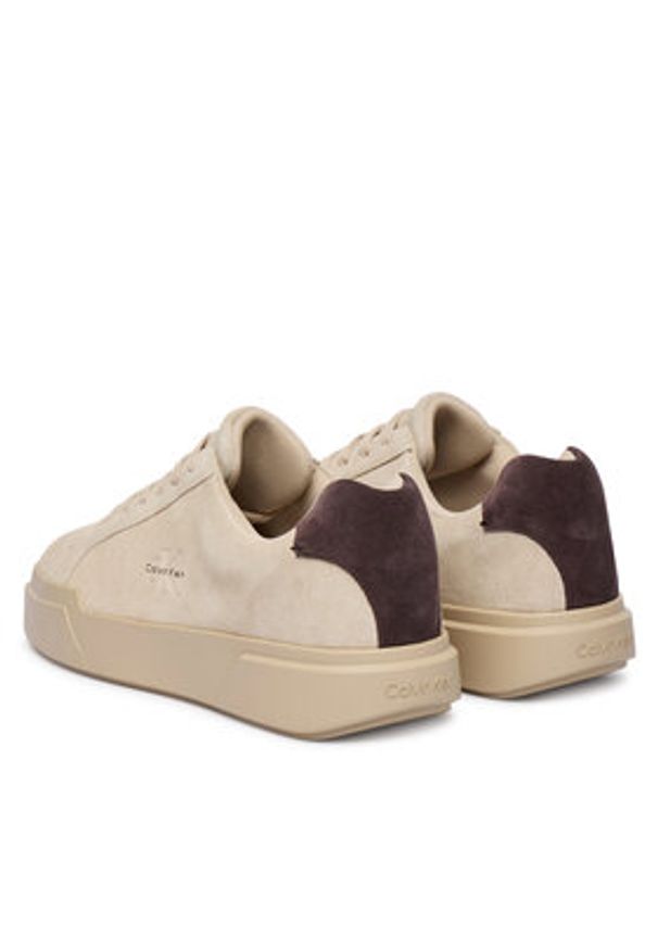 Calvin Klein Sneakersy Chunky Cupsole Laceup Su YM0YM01453 Beżowy. Kolor: beżowy. Materiał: zamsz, skóra