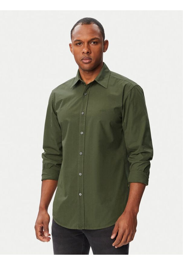 BOSS Koszula Relegant_6_M 50518304 Zielony ciemny Regular Fit. Kolor: zielony. Materiał: bawełna