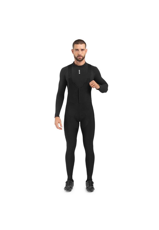 SIROKO - Długie spodnie rowerowe zimowe męskie DW Troms. Kolor: czarny. Materiał: materiał. Długość: długie. Sezon: zima. Sport: kolarstwo