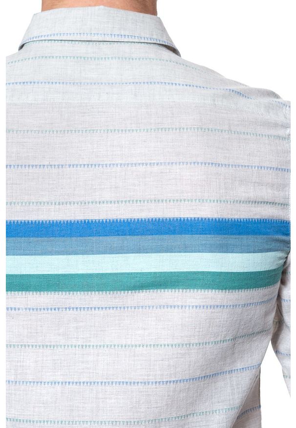 Wrangler - KOSZULA WRANGLER LS 1 PKT SHIRT BEIGE MELANGE W5F11SXA9 112130111. Materiał: materiał. Wzór: kolorowy