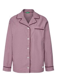 United Colors of Benetton - United Colors Of Benetton Koszulka piżamowa 4MYG3M00D Bordowy Regular Fit. Kolor: czerwony. Materiał: bawełna #3