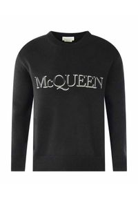 Alexander McQueen - ALEXANDER MCQUEEN - Czarny sweter z logo. Kolor: czarny. Materiał: wełna. Długość rękawa: długi rękaw. Długość: długie #2