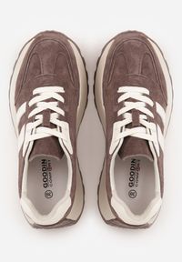 Renee - Brązowe Sneakersy ze Skóry Naturalnej na Platformie Cezella. Okazja: na co dzień. Kolor: brązowy. Materiał: skóra. Obcas: na platformie #2