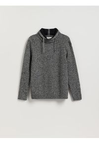 Reserved - Sweter z szerokim golfem - czarny. Typ kołnierza: golf. Kolor: czarny. Materiał: dzianina, bawełna