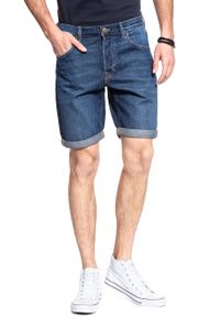 Lee - SPODENKI LEE 5 POCKET SHORT CLEAN MOAB L73EJLKU. Materiał: jeans. Wzór: aplikacja