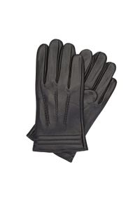 Wittchen - Męskie rękawiczki ocieplane skórzane z przeszyciami. Kolor: czarny. Materiał: skóra. Styl: elegancki, sportowy, klasyczny, casual