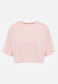 Renee - Jasnoróżowy T-shirt Phelista. Okazja: na co dzień. Kolor: różowy. Materiał: jeans. Długość rękawa: krótki rękaw. Długość: krótkie. Styl: klasyczny, casual #3